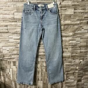 Hollister Jeans Women’s Low Rise Relaxed Straight Size 6Reg w28 wide Leg NWT